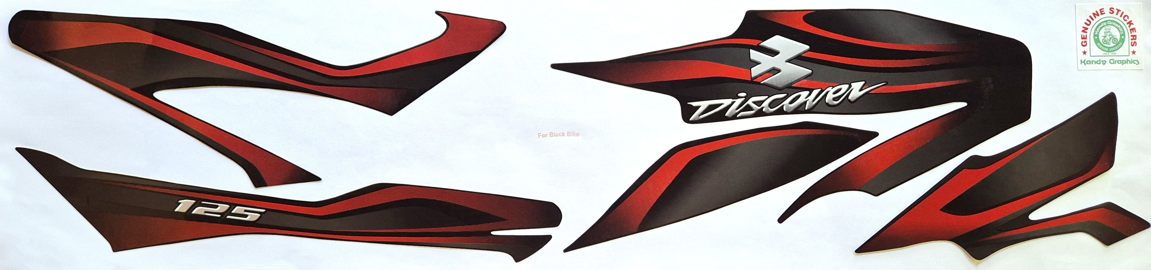 Bajaj Discover 125 Old Black Bike - Red Sticker — DISCOVER sticker Sri Lanka